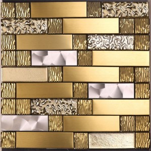 Backsplash-mosaikker til salg Guldmetallkunstmosaik