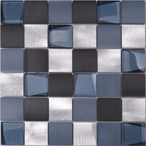 48 * 48 firkantet blå aluminium mix glas billige backsplash fliser mosaik