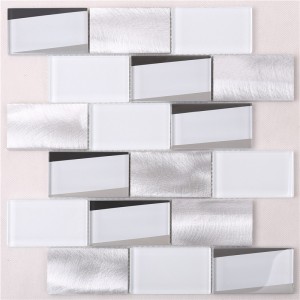 HMB12 New Arrival Super White Glass Metal 12x12 premium mosaikfliser til køkken