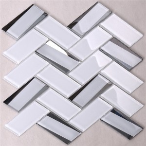 HMB37 Fabriks levering Crystal Porcelain Glass Strip Mosaic Fliser