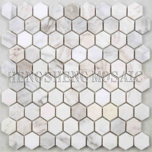 Seneste design poleret Carrara hvid marmor hexagon Mosaic fliser til køkken ryg sprøjtvægge