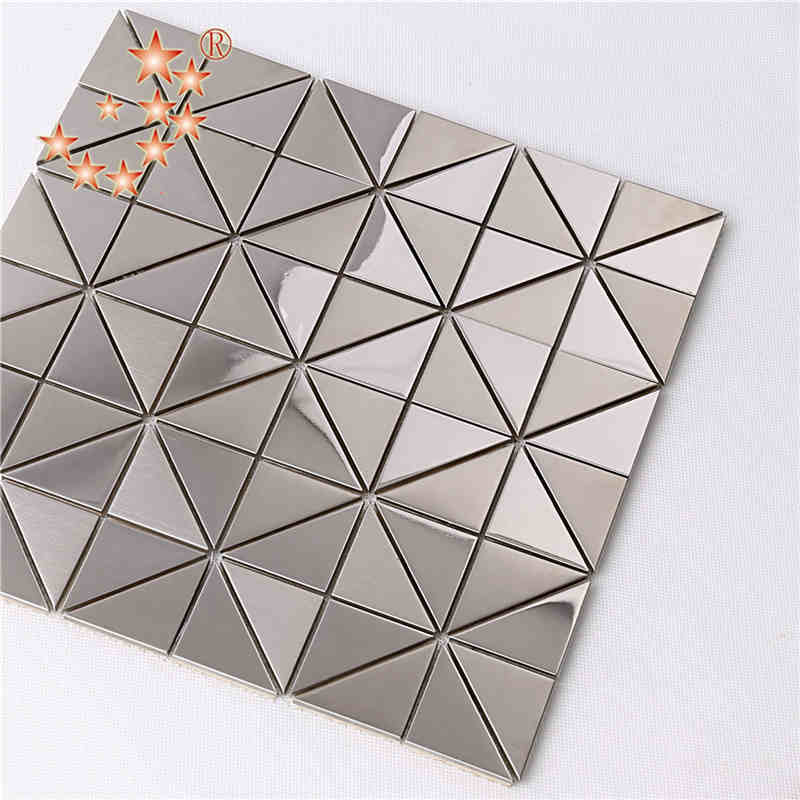 Bedst sælger Novel Sølv rustfrit stål Mosaik mønster fliser køkkenvægge påfugl mosaik fliser mønster Metal bagpåplasning flise
