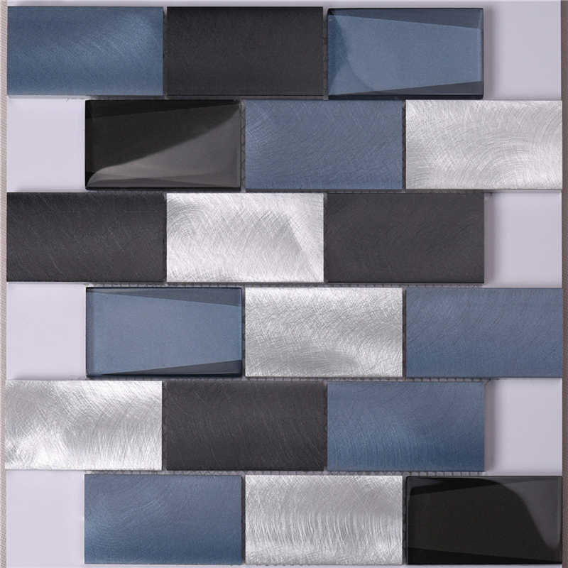 Interlocking Blue Aluminium Mosaic Kitchen Wall Fliser