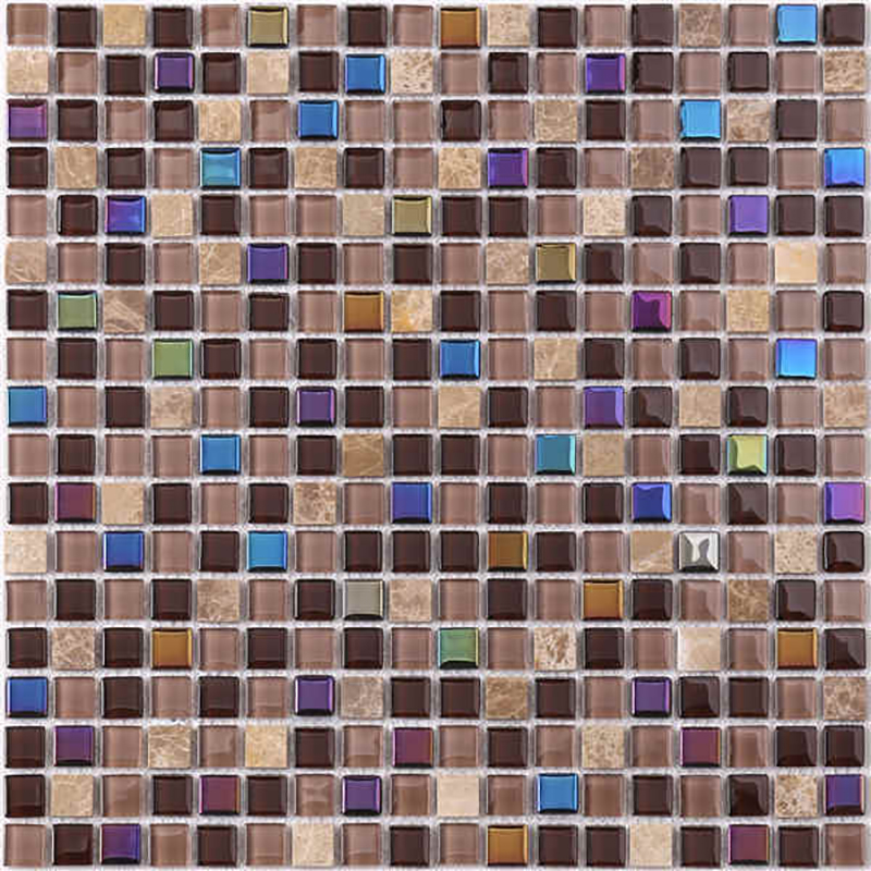Iriserende dekorativt badeværelse vægfliseglas Mosaik blandet keramisk bagside til salg